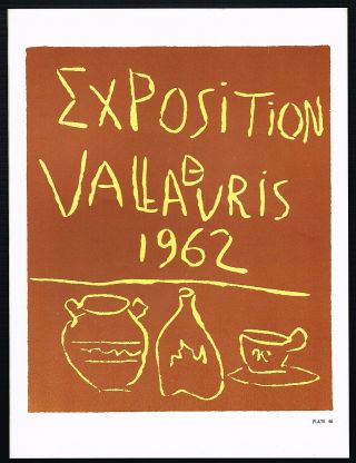 1960s Vintage Pablo Picasso Ceramiques Ceramics Vallauris 1962 Poster Art Print