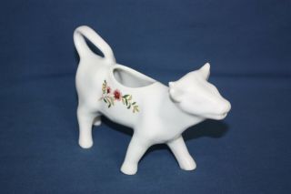 Bia Cordon Bleu Cow Creamer Cream Pitcher White With Pink And Blue Flowers