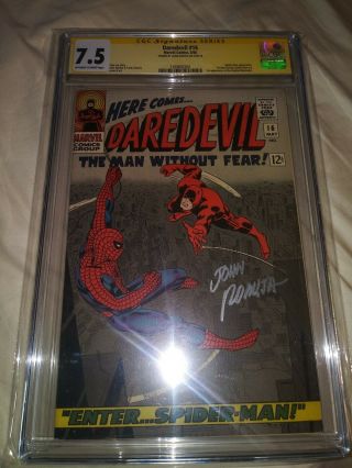Daredevil 16 Cgc 7.  5 Ss Signature Series Romita Signed 1st Spiderman Romita Art