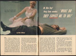 1961 Tv Guide Article Perry Como & Ginger Rogers During Show 