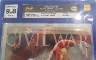 Civil war Variant 1 9.  8 Signed by Stan Lee And Michael Turner 2