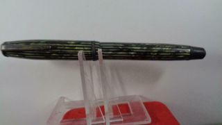 Vintage Weareveer Fountain Pen Green Striped Nib 14k Punp
