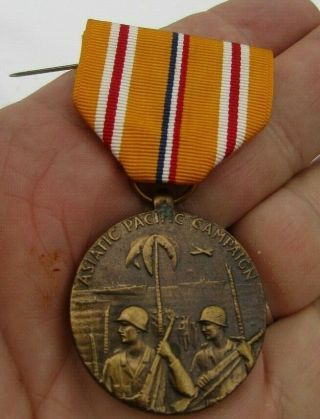 Wwii Asiatic Pacific Campaign Medal - Full Size Made In The Usa - Asia Ww2
