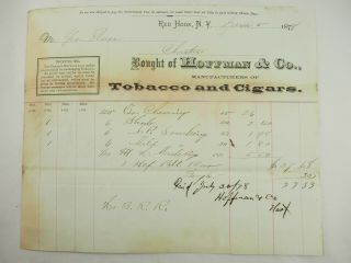 Hoffman & Co.  Manufacturers Of Tobacco And Cigars Red Hook Ny Bill Head 1878