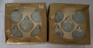 2 Vintage Boxes Of Rauch Victoria Glass Christmas Tree Ornaments