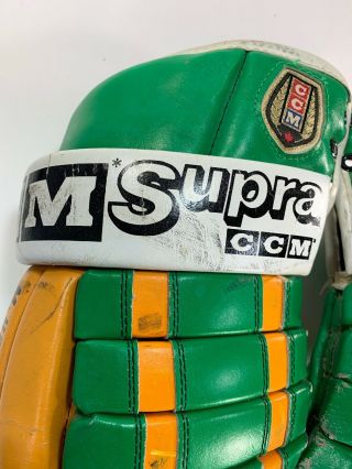 VTG Leather CCM Supra M - HG125S NHL Pro Hockey Player Gloves 15 