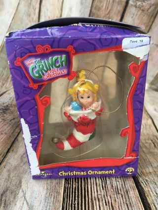 How The Grinch Stole Christmas Cindy Lou Who In Stocking Ornament 3 "