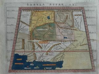 Tavola Asia - Coloured Copper Engraving Map Magini - Ptolemy Drangiana - 1620