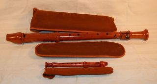 Vintage Küng Recorders,  Tenor And Sopranino,  Wooden,  Made In Switzerland,  W/bags