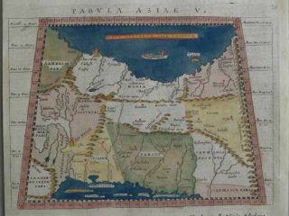 Tavola Asia - Hand Coloured Copper Engraving Map Magini - Ptolemy Persia - 1620
