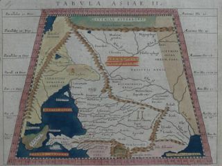 Tavola Sarmartia - Coloured Copper Engraving Map - Ptolemy Magini Geografia 1620