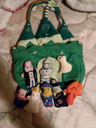 Rare Wizard Of Oz Emerald City Purse/tote With 8 Characters