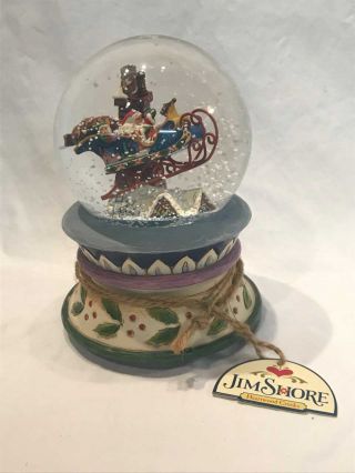 Jim Shore " Over The Rooftops " Christmas Musical Snow Globe By Heartwood Creek