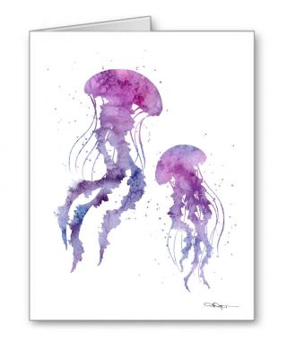 Jellyfish Note Cards With Envelopes