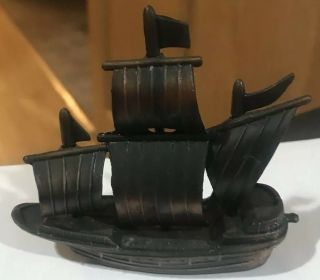 Bronze Metal Spanish Galleon/pirate Ship/sail Boat Die Cast Toy Pencil Sharpener