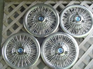 1965 1966 Ford Galaxie Mustang 15 In.  Wire Hubcaps Wheel Covers Antique Vintage