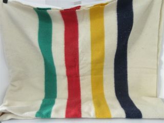 Vintage 4 - Point Hudson Bay Company Striped Camp Blanket 100 Wool/laine