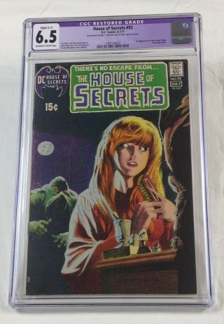 House Of Secrets 92 Cgc 6.  5 First Appearance Of Swamp Thing - Just Slabbed