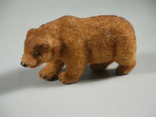 Vintage Handwork Flocked Bear Figurine West Germany