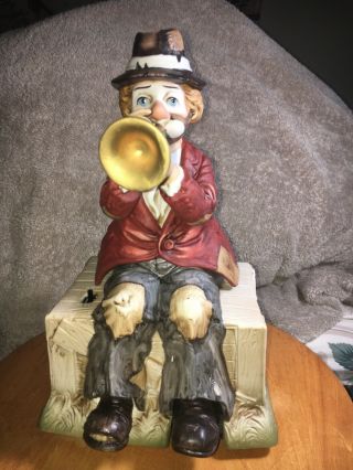 Melody In Motion Willie The Trumpeter Music Box Waco Clown - Great Conditions