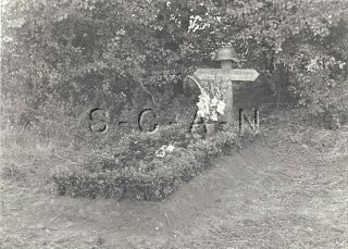 Wwii German Army Large (4.  5 X 3.  25) Rp - Grave - Cross - Helmet - Cemetery
