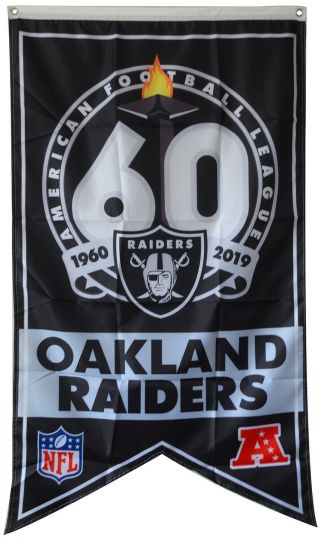 Oakland Raiders 60th Anniversary Flag 30x50 Inch Banner Us