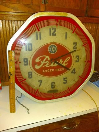 Vintage Xxx Pearl Lager Beer Octogan Clock Local Pick Up Maybe Ship