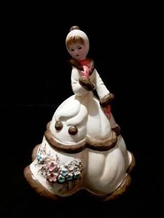 Vtg Josef Originals Winter Four Seasons Series Christmas Girl Figurine Rare Htf