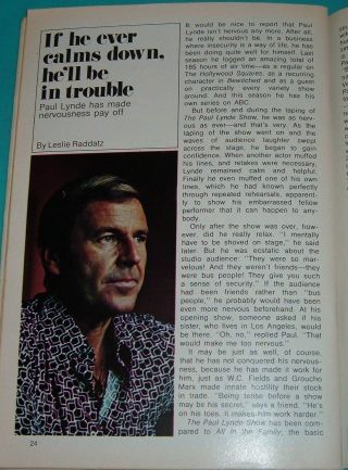 1973 Tv Article Comedian Paul Lynde Uncle Arthur On Bewitched Hollywood Squares