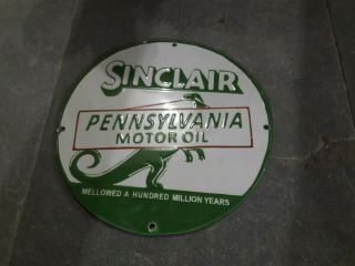 Porcelain Sinclair Pennsylvania Enamel Sign Size 11.  75 " Inch