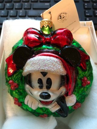 Radko Disney 98 - Dis - 03 " Mickey Mouse Wreath " Rare