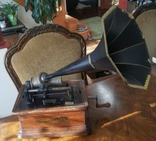 Vintage 1897 Columbia Cylinder Phonograph Gramophone