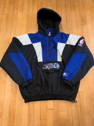 Orlando Magic Vintage 90’s Starter 1/4 Zip Pullover Puffer Jacket Euc Size Large