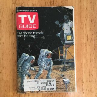 Tv Guide July 19 - 25,  1969,  With Apollo 11 Moon Walk Coverage; York Metro Ed.