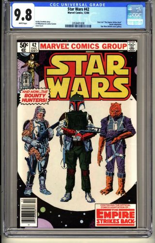 Star Wars 42 Cgc 9.  8 Wp Nm/mt Marvel 1980 1st Boba Fett Empire Strikes Back