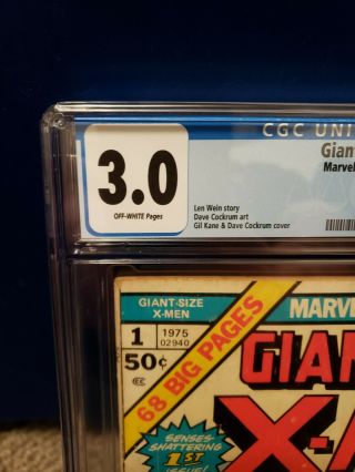 Giant Size X - Men 1 CGC 3.  0 Comic Book 2