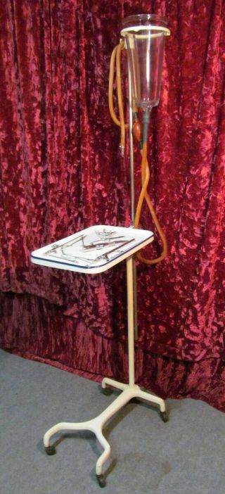 Vintage Funeral Embalming Prep Room Stand Gravity Percolator Embalm Instruments