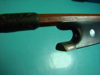 Vtg Weichold A Dresde Silver Mounted Violin Cello Bow R Weichhold Mother Pearl