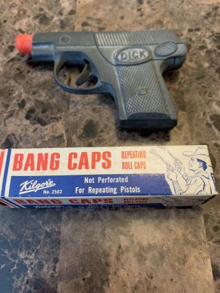 Dick Tracy/vintage ‘50’s/60’s Toy/cap Gun Incl Unopened/bx Of Kilgor/bang/caps