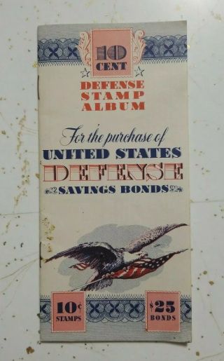 Wwii Us Home Front War Saving Bond Stamp Book 1942 Ww2