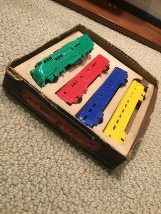 NOSCO Plastic WINDUP TOY TRAIN In Un - played With 2