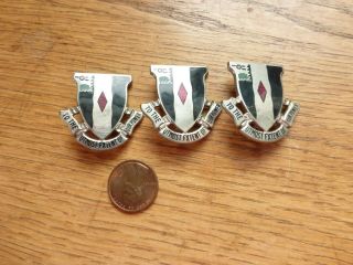 3 Wwii Era Pins To The Utmost Extent Of Our Power 60th Infantry Crest Enamel
