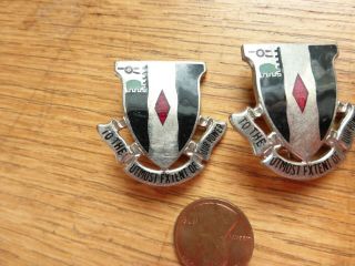 3 WWII era pins To the Utmost Extent of our Power 60th Infantry crest enamel 2