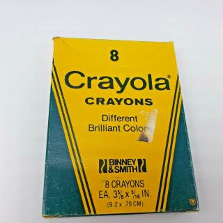 Vintage Crayola 8 Crayons Binney Smith 1980s Usa Box