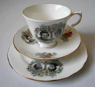 Royal Wedding 1981 Charles Diana Memorabilia.  Queen Anne Cup,  Saucer,  Side Plate
