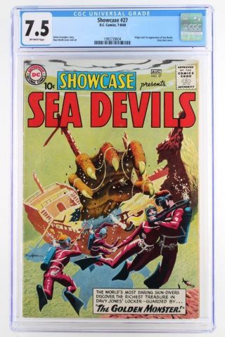 Showcase 27 - Cgc 7.  5 Vf - Dc 1960 - 1st App & Origin Of Sea Devils