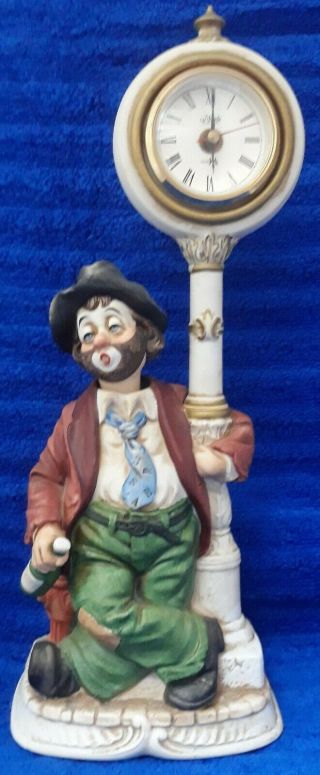 Vintage Waco Melody In Motion Whistling Willie Hobo Standing Clown W/clock