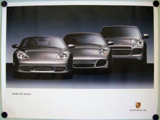 Porsche Official Dealer Boxster 911 996 Cayenne Showroom Poster 2003