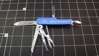 Masonic Mason Folding Pocket Knife Freemason Square & Compass