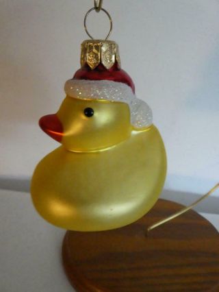 Rubber Ducky With Santa Hat Glass Poland Christmas Tree Decoration Ornament